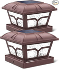 2-Pack Upgraded Solar Post Cap Lights for Patio, LED