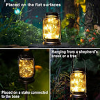 4-Pack Hanging Solar Lanterns, Waterproof LED Patio Lights