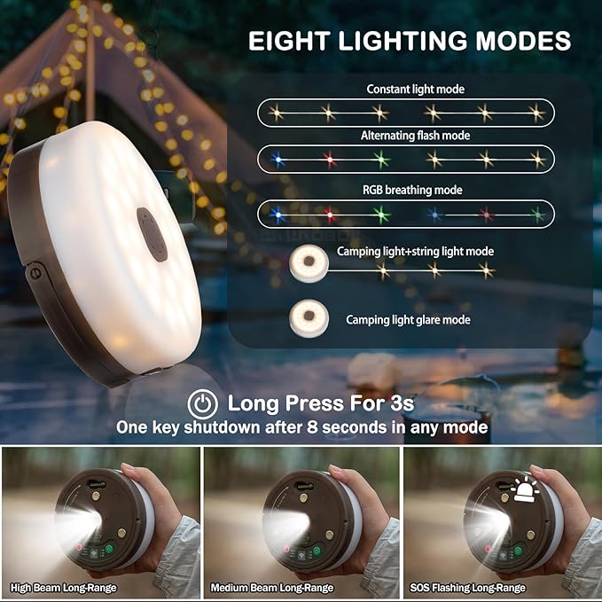 8ft String Lights for Patio, Waterproof LED
