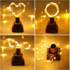 8-Pack 20 LED Wine Bottle Fairy Lights, Solar Cork