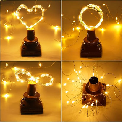 VOOKRY Solar Wine Bottle Lights, 8 Pack 20 LED Solar Powered Cork Lights Waterproof Outdoor Fairy String Lights Wine Bottle Decorations for DIY, Party, Wedding, Garden, Patio, Tabletop(Warm White)