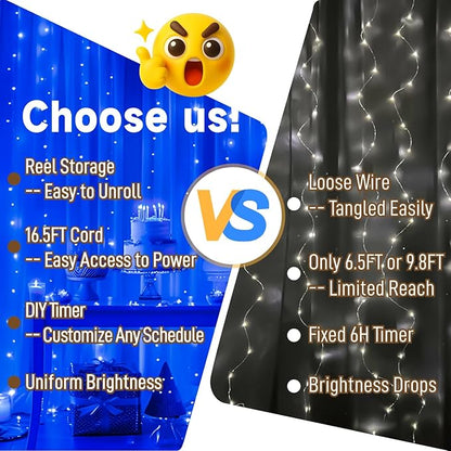 8ft Blue Outdoor Edison String Lights, Weatherproof