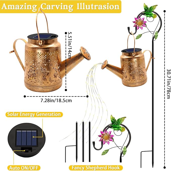 Hummingbird Solar Hanging Lanterns, Rustic Patio Decor