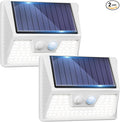 2-Pack Cold White Modern Solar Stair Lights, Outdoor LED