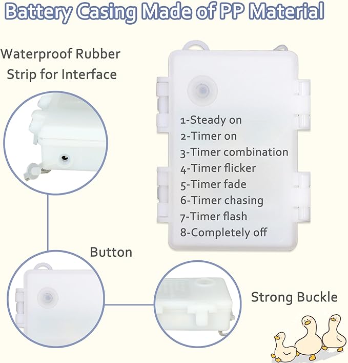 Outdoor String Lights, 10ft Warm White Waterproof LED