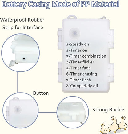 Outdoor String Lights, 10ft Warm White Waterproof LED