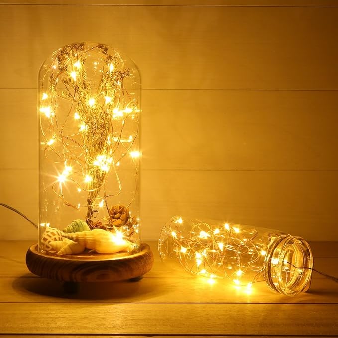 2-Pack 10ft Christmas LED String Lights, Waterproof Timer Lights
