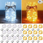 Christmas Fairy Lights 24-Pack, 7ft 20 LED Battery Twinkle Lights