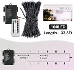 Christmas String Lights, 33ft 100 LED Waterproof Twinkle Lights
