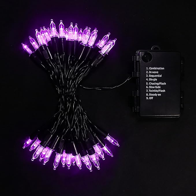 2-Pack Halloween String Lights, 50 LED Waterproof Twinkle Lights