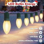 30ft C9 Christmas Walkway Lights, LED