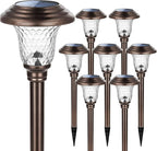 Warm White Solar Pathway Lights 8-Pack, Driveway LED