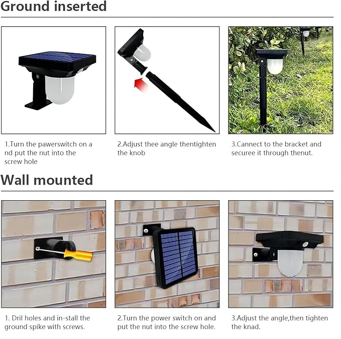 S NMT Solar Landscape Spotlight, 4 Pack IP65 Waterproof Outdoor Garden Solar Powered Pathway Light Motion Sensor Path Lighting for Yard, Patio, Pathway