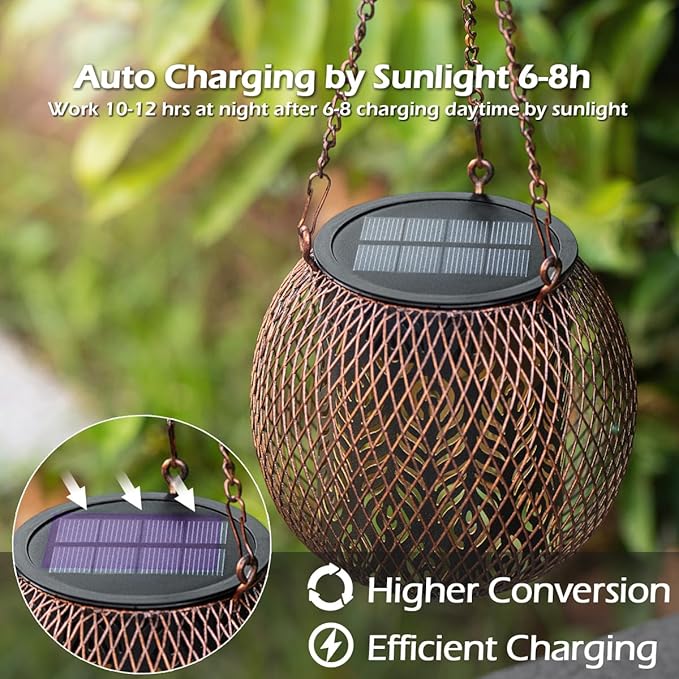 Backyard Solar Lantern Set 2-Pack, Elegant Yard Lighting