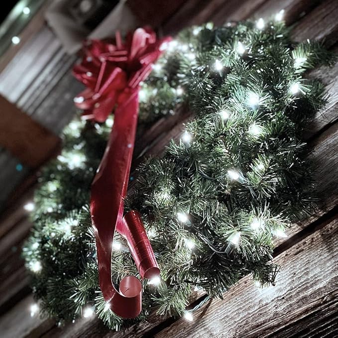 Christmas Yard String Lights 2-Pack, 50 LED Waterproof