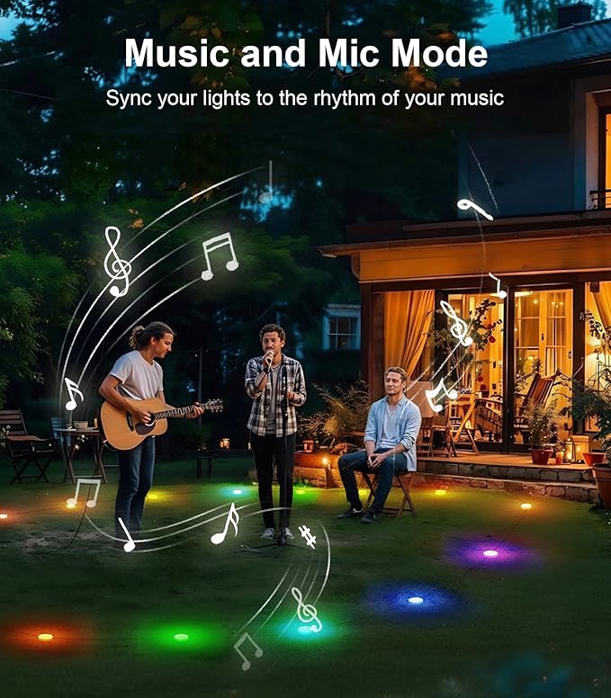50Ft Permanent Outdoor Ground Lights Smart Color Changing, Pathway Christmas Lights Waterproof, Walkway Lighting for Outside Garden Back Yard Driveway Patio Sidewalk Landscape Path Decorations