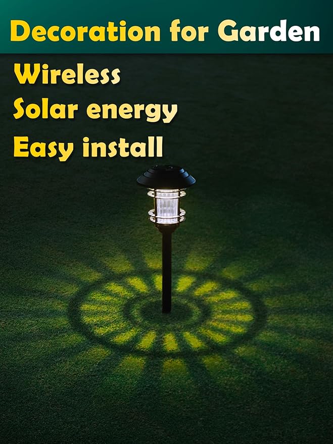 Solar Lights Outdoor Waterproof, 8 Pack LED Solar Garden Lights for Yard, Patio, Walkway, Landscape, Planter