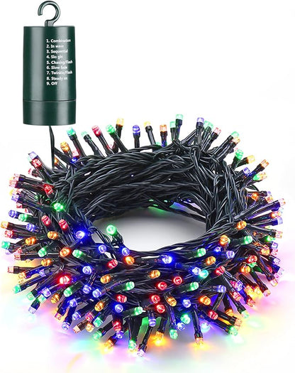 Christmas String Lights, 66ft 200 LED Waterproof Twinkle Lights