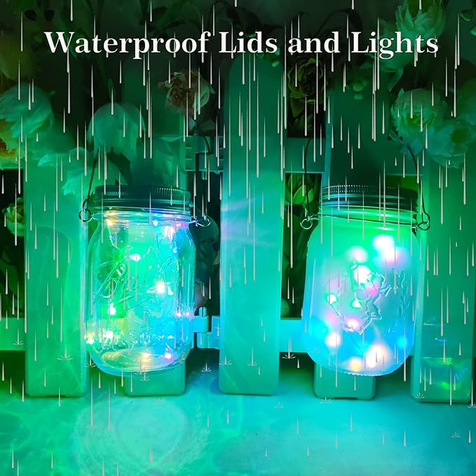Solar Mason Jar Lights 12-Pack, 30 LED Fairy Firefly