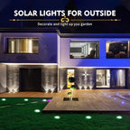 12-Pack In-Ground Solar Lights, Flat LED Walkway