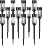 12-Pack Solar Path Lights, Outdoor Yard LED