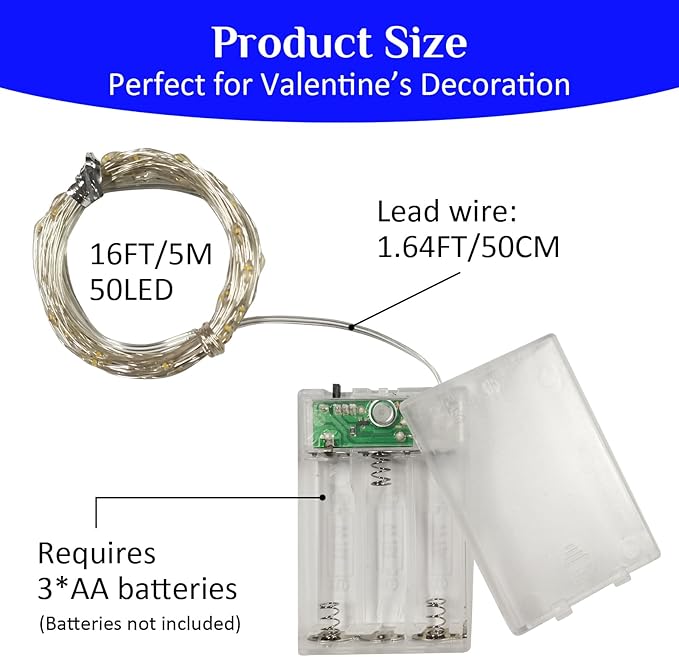 16ft Blue Outdoor Edison String Lights, Weatherproof