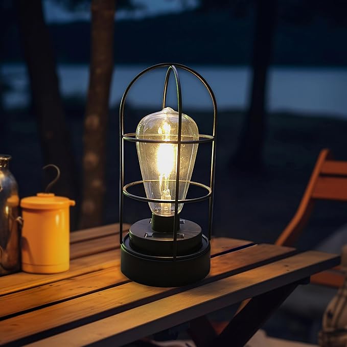Solar Lanterns, Waterproof Solar Lights Lantern Tabletop Decor,Classic Outdoor Lighting for Yard Garden Patio Porch Balcony Decorations 2 Pack