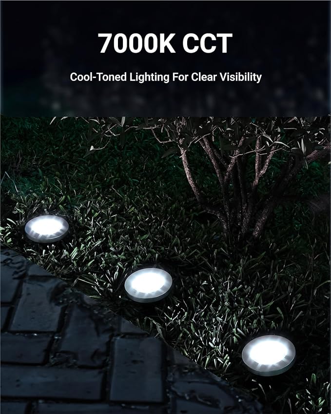 12-Pack Solar Pathway Lights, Waterproof LED Walkway Lights