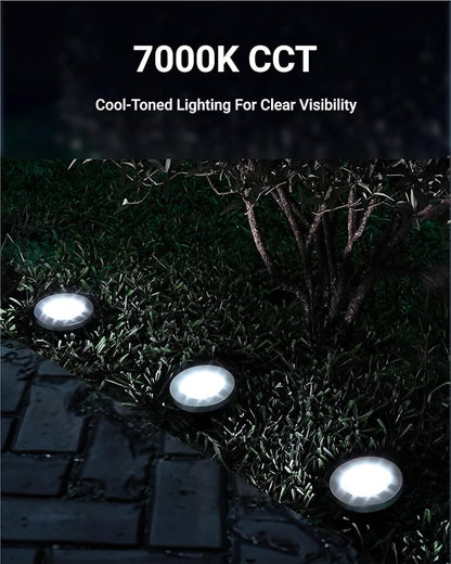 Sunco 12 Pack Solar Lights Outdoor Garden LED, Waterproof Landscape Pathway Light Fixture, Dusk to Dawn, Yard Patio Ground Lights, Deck, Cross Spike Stake, 7000K Diamond White