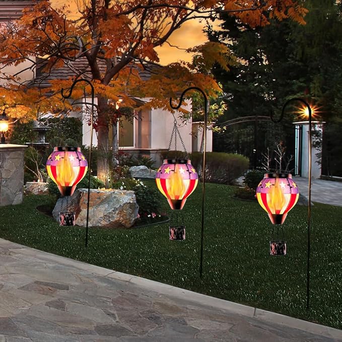 Backyard Solar Lantern Set, Elegant Patio Lighting