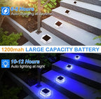 4-Pack Blue Solar Gutter Lights, Outdoor LED