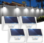 4-Pack Cold White Modern Solar Wall Lights, Outdoor LED