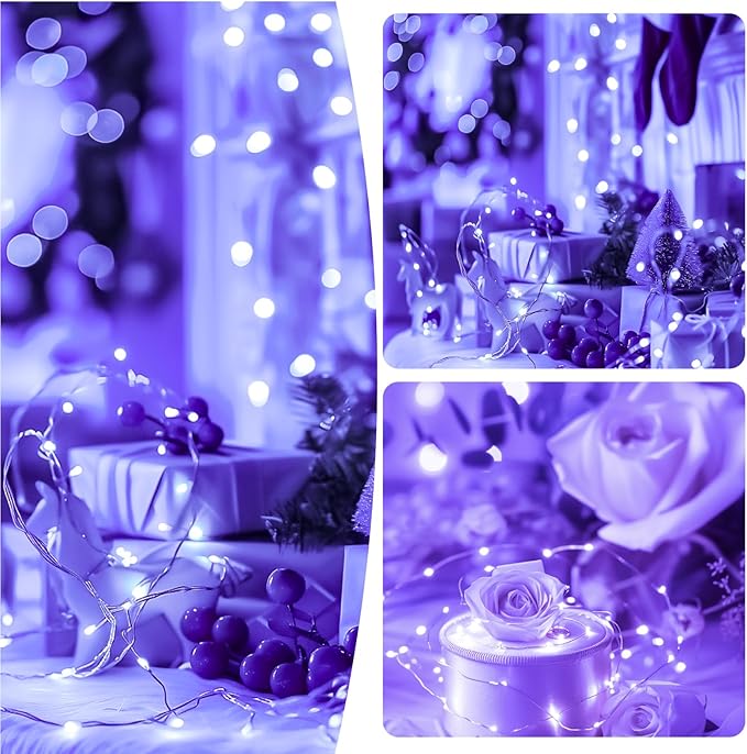50 LED Christmas Twinkle Lights, 16ft Waterproof for Patio