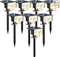 8-Pack RGB Color-Changing Solar Spotlights, Waterproof Yard LED