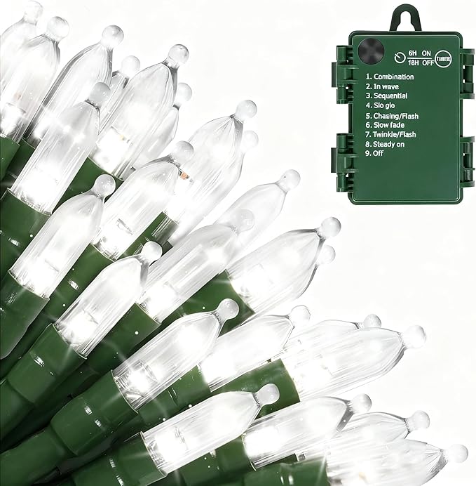 Christmas String Lights, 18ft 50 LED Waterproof Twinkle Lights