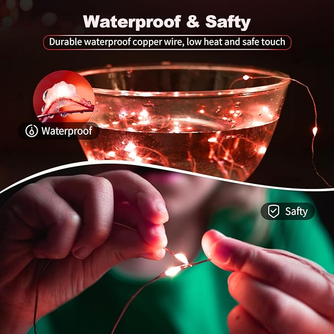 Christmas Backyard String Lights 20-Pack, 7ft 20 LED Waterproof