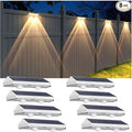 8-Pack Modern Solar Wall Lights, Outdoor LED