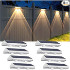 8-Pack Modern Solar Wall Lights, Outdoor LED