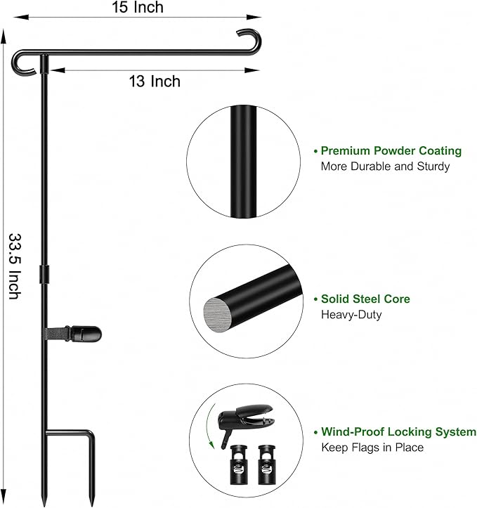 Solar Flagpole Lamp, Auto On/Off
