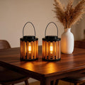 2-Pack Courtyard Solar Lanterns, Waterproof LED Backyard Lights