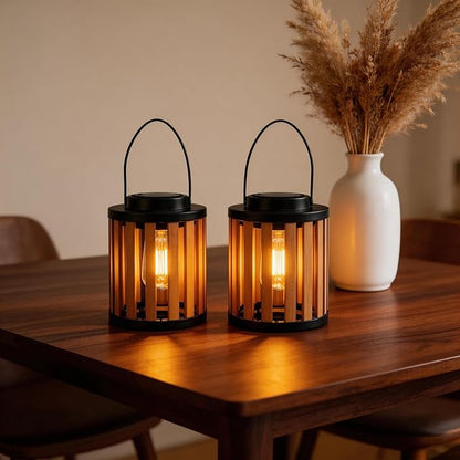 2 Pack Solar Lanterns Outdoor Waterproof Suitable for Gardens Backyard, Patio Decor, Birthday Gifts for Women Mom Grandma, Hanging Garden Lights for Outside