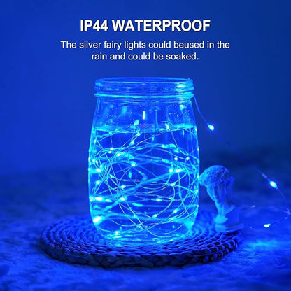 4-Pack 50 LED Christmas Twinkle Lights, 1ft Waterproof for Patio