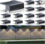 12-Pack Bright Solar Yard Lights, Outdoor LED