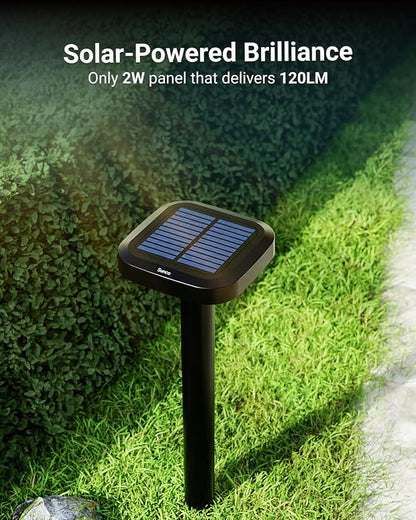 Sunco 2W LED Square Solar Pathway Walkway Driveway Backyard Patio Garden Outdoor Residential Super Bright Light, 120 Lumens, 2CCT 2700K Soft White/4000K Cool White, Dimmable, 3.7V 4 Pack.