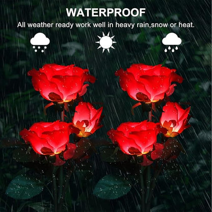 Anordsem Rose Lights Solar Powered for Women: Garden Light Waterproof for Yard Decorations Outdoor - Flower Lamp Colorful Lighting Cemetery Decor - Mother's Day Birthday Gifts for Mom Wife