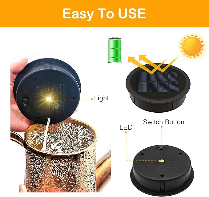 Garden Solar Porch Lanterns, Decorative Waterproof LED