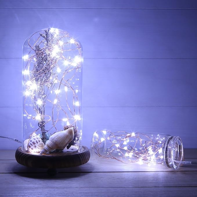 2-Pack 10ft Christmas LED String Lights, Waterproof Timer Lights
