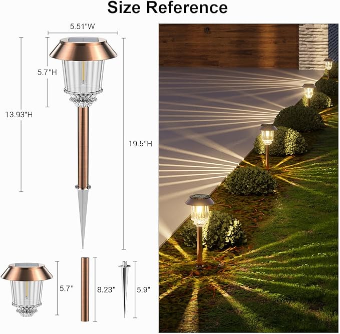 6-Pack Solar Landscape Lights for Yard