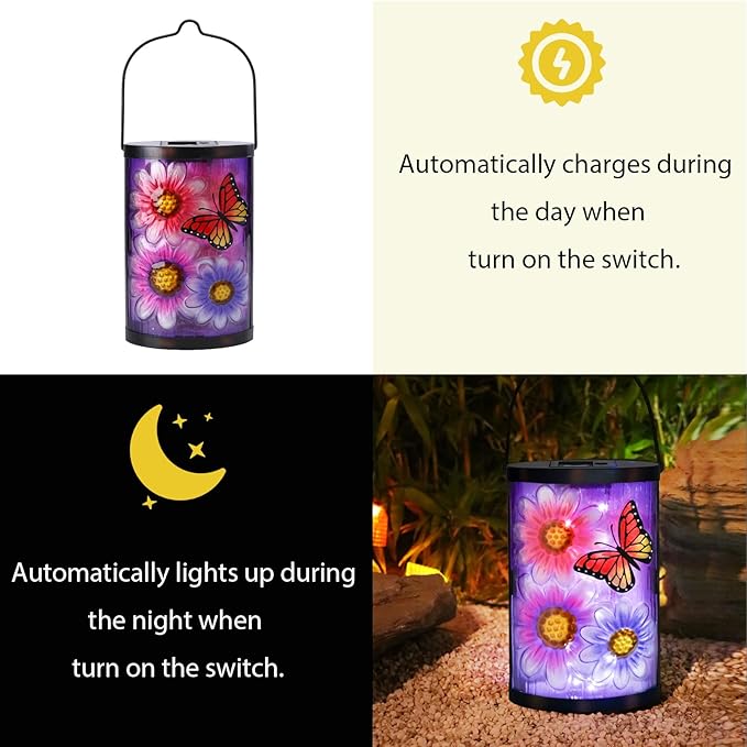 Solar Butterfly Lanterns, Porch Hanging LED Decor