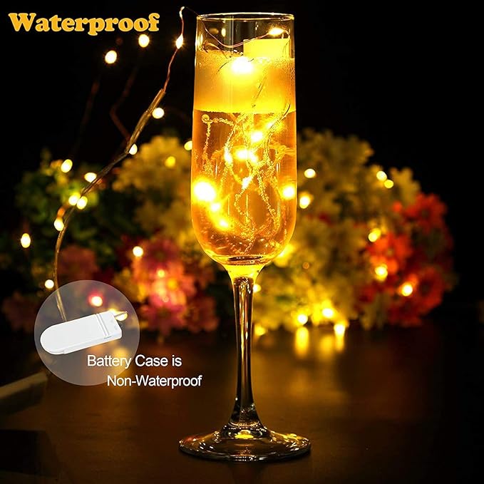 24-Pack 8ft LED Patio String Lights, Waterproof Outdoor